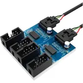 Akasa AK-CBUB64-30BK, 480 Mbit/s, Mehrfarbig, Rundkabel, 0,3 m, 5 V, 0.5 A