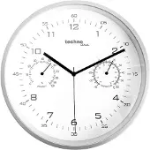 Technoline WT 653, Wand, Quarzuhr, Rund, Silber, Weiß, Kunststoff, AA