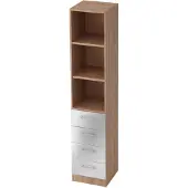 Hjh OFFICE PRO SIGNA G 7600 RE - Nussbaum/Silber 5 OH Schrank mit 4 Schüben Relinggriff Kunststoff