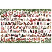 Eurographics Puzzle in Blechdose Weihnachtshunde 1000 Teile