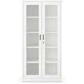 Jan Nowak Aktenschrank Büroschrank Vitrinenschrank AMELIA 185x90x40 cm Weiß