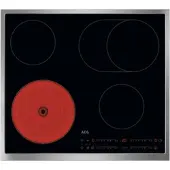 AEG Elektro-Kochfeld, schwarz, B:57,6cm T:51,6cm, Kochfelder, Autarkes Kochfeld: Erweiterbare Kochzonen für große Pfannen & Töpfe, Elektro-Kochfeld