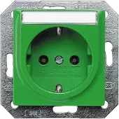 Siemens 5UB1537 DELTA i-system SCHUKO-Steckdose mit Beschriftungsfeld, grün