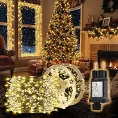 Salcar 20m LED-Lichterkette Aussen Weihnachtslichterkette 800 LED 8 Modi Warmweiß Weihnachtsdeko