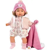 Llorens Weinende Babypuppe Lola Mit Decke Stoffkörper Und Geräuschmechanismus 38 Cm Rosa Rosa One Size