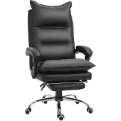 Markenlos Bürostuhl Ergonomisch mit Verstellbarer Rückenlehne und Fußstütze - Kunstleder