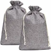 OEM Jutebeutel – Graue Stoffbeutel – ca. 30x40 cm – 5 Stück – Geschenktüte – Adventskalender – Grau