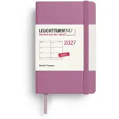 Leuchtturm Wochenkalender 2027 Mini (A7) - Englisch, Dusty Rose, Hardcover,