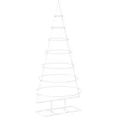 vidaXL Metall-Weihnachtsbaum mit Ständer KUOPIO 210 cm Stahl Weiß 42053803