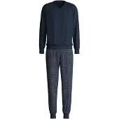 Calida Schlafanzug "Relax Streamline" 2 tlg. mit V-Neck und Bündchen