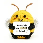 Sonstiges Gestrickte Biene Glücksbringer mit Aufmunterungskarte, handgefertigt aus Wolle und Baumwolle
