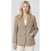 Twinset für Damen. 262TT2222 Beige Blazer-Jacke aus mattem Satin (38), Lässig, Polyester