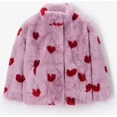 Sissy-Boy Kunstfelljacke Mit Herzmuster - Flieder | Größe: 146-152