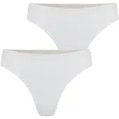 Falke 2-Pack Damen Tanga Daily Comfort, XXL, Weiß, Uni, Baumwolle