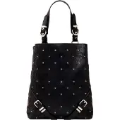 Desigual Stilvoller Schwarzer Damen Rucksack mit Nieten und Abnehmbarem Griff
