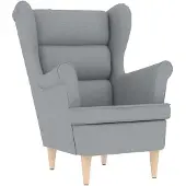 vidaXL Sessel mit Fußhocker Hellgrau Stoff