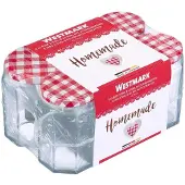 Westmark 6er Set 288ml 6eck Gläser, m. Herz-Dekor Deckel, 63 mm