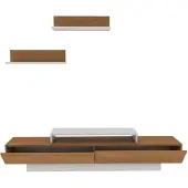 Skye Decor , Lusi - White, Teak, TV-Einheit, Weiß, 100 % MELAMINBESCHICHTETE SPANPLATTEN, 180 x 31 x 40 cm