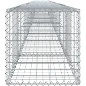 vidaXL Gabione mit Deckel 900x50x50 cm Verzinktes Eisen