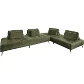 KAWOLA Sofa WIOLO Ecksofa velvet moosgrün