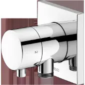 Keuco IXMO Umstellventil UP 2 Verbraucher, Schlauchanschluss mit Comfort Griff, mit Absperrung, Rosette eckig, 59557011102, Farbe: Verchromt