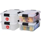 IRIS OHYAMA Luftdichte Kunststoff-Aufbewahrungsboxen mit Deckel, 10L, 4er-Set, T