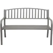 MCW Gartenbank MCW-F43, Bank Parkbank Sitzbank, 2-Sitzer pulverbeschichteter Stahl grau