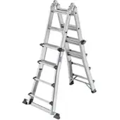 Munk Stufen-Teleskopleiter 4-teilig 4x4 Stufen mit Traverse