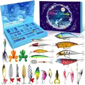 Sonstiges Adventskalender Angeln 2026 24 Köder Set Geschenk für Fischer Erwachsene Teenager