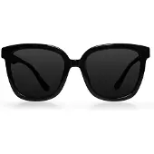 Carlheim Damen Sonnenbrille, dunkle Gläser, UV400, Modell Mona, polarisierte Gläser, braun, eckig