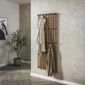 Feeling4Home Garderobe Mangoholz massiv, modern mit 14 Haken, Latten-Design, Braun, nachhaltig gefertigt