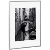 PaperFlow Bilderrahmen ccfa435, A4, 21,7 x 30,4 cm, Kunstglas, Aluminiumrahmen silber