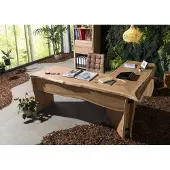 MASSIVMOEBEL24.DE Eckschreibtisch Akazie 185x163x76 natur lackiert PURE ACACIA #749
