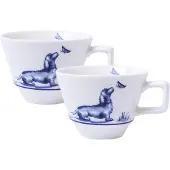 Heinen Delfts Blauw – Espressotasse Teckel Nhaan 2 st.