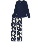Schiesser Schlafanzug "Comfort Nightwear" 2 Baumwollmischung, Rundhalsausschnitt, langärmelig