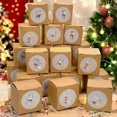 Dripio Adventskalender zum Selbstbefüllen, 24 Boxen, 5x5x5 cm, Naturfarben