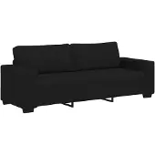 vidaXL 2-tlg. Sofagarnitur mit Kissen Schwarz Stoff