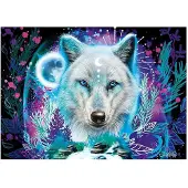 Schmidt Spiele 58515 Sheena Pike Neon Arktis-Wolf Puzzle, 1.000 Teile, 1000 Stück(e), Tiere, 12 Jahr(e)