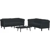 vidaXL 2-tlg. Sofagarnitur Schwarz Samt