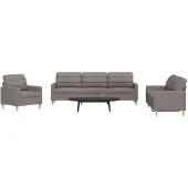 vidaXL 3-tlg. Sofagarnitur Taupe Stoff