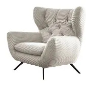 KAWOLA Sessel CHARME Hochlehnsessel Cord cremeweiß