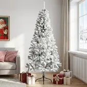 vidaXL Künstlicher Weihnachtsbaum 240 cm PVC und Stahl Grün und Weiß 42055199