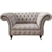 AEA Chesterfield Textil Polster Sessel 1 Sitzer Sofas Design Luxus Stoffsofas