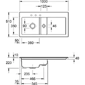 Villeroy & Boch 677001SM EB-SP Subway 60 1000x510mm Ablgarn.