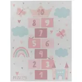 TT Home Kinderzimmerteppich Teppich Kinderteppich Rutschfest Herz Wolke Schmetterling