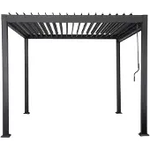 HOME DELUXE Lamellenpavillon ROVAS – Stahl, 300x300x240 cm | robust, wetterfest, modern