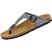 Lico BIOLINE GLISTO Damen Pantoletten, Anthrazit, 41 EU