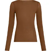 Hunkemoller super soft Shirt aus Kaschmir-Mix mit U-Boot-Ausschnitt Braun