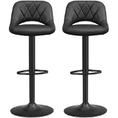Songmics Barhocker, 2er Set Barstühle, Küchenstühle mit stabilem Metallgestell,