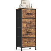 Songmics Kommode, Aufbewahrungsschrank, 4 Schubladen, Stahl, modern